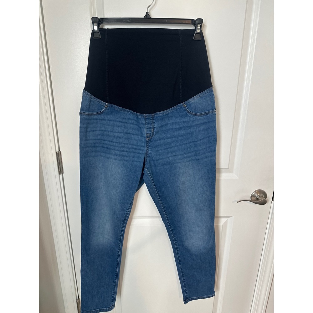 Isabel Maternity by Ingrid & Isabel Blue Jegging Full Belly Panel Jeans 14/32R